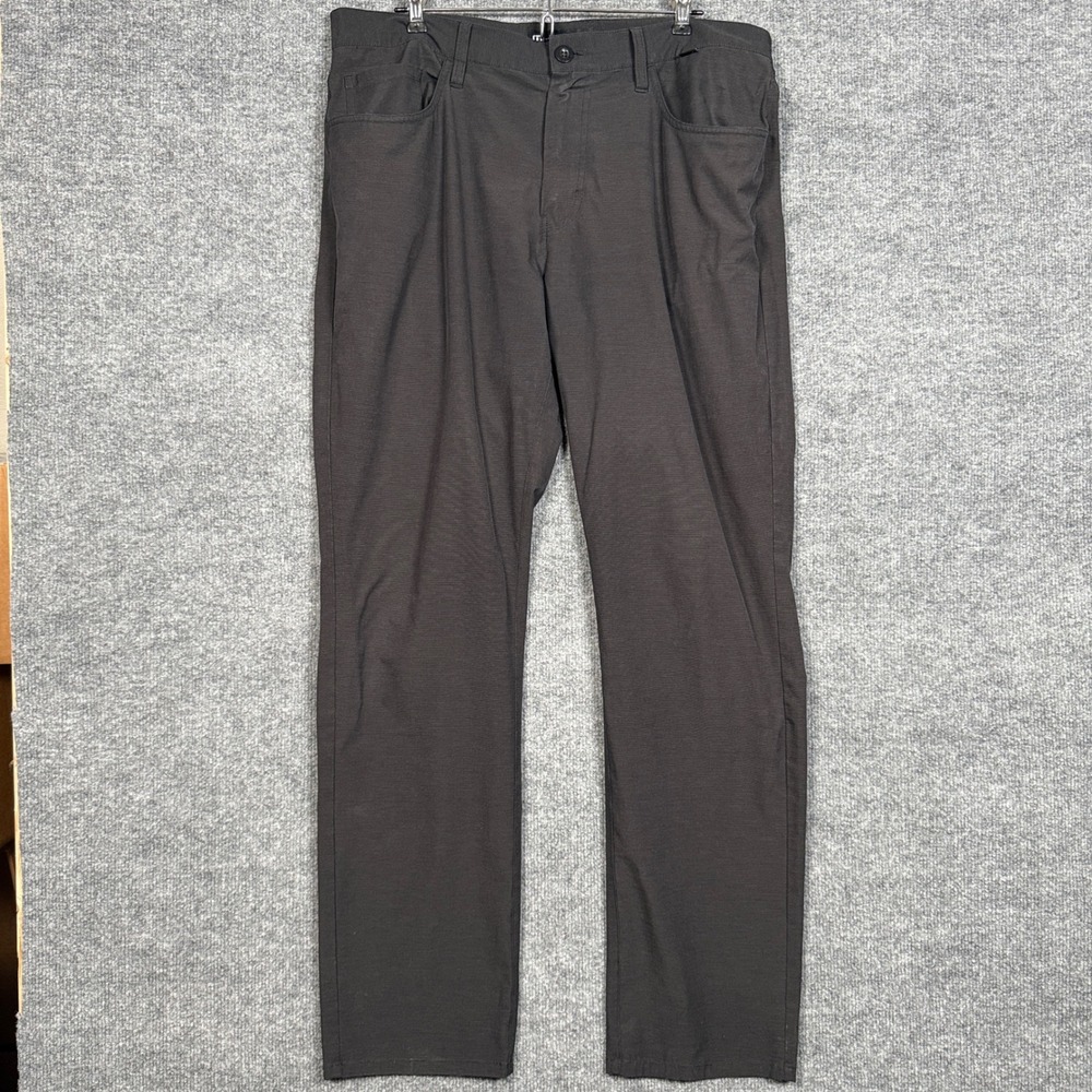Travis Mathew Mens Sz 36 Golf Pants Black Cotton Blend Performance Chino Stretch
